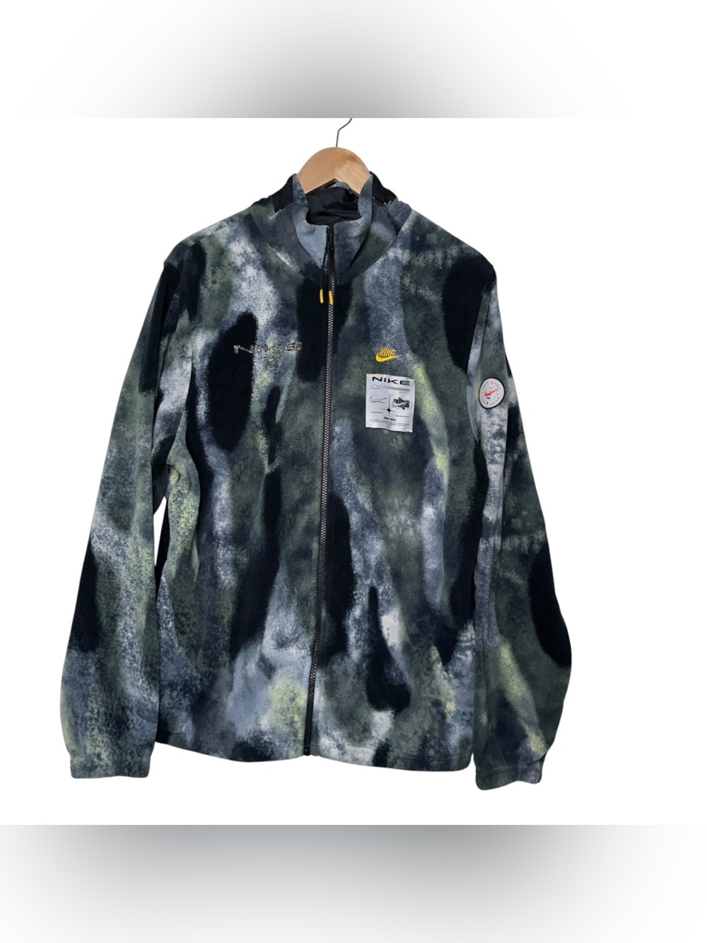 NIKE Polar Fleece Go Outside dark smoke grey & olive green camo tie-dye Jacket